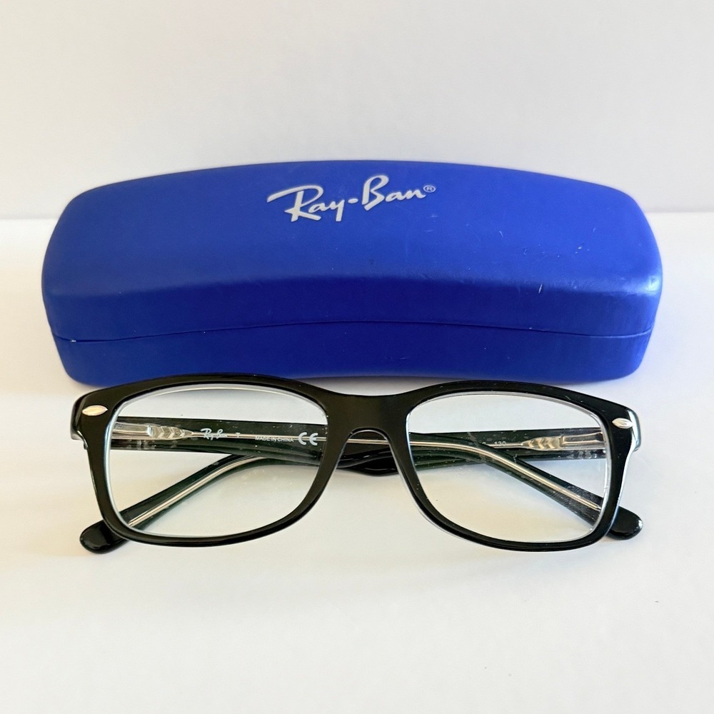 Ray-Ban Kids Eyeglasses Optics Black Rectangular Frames Classic and Case
